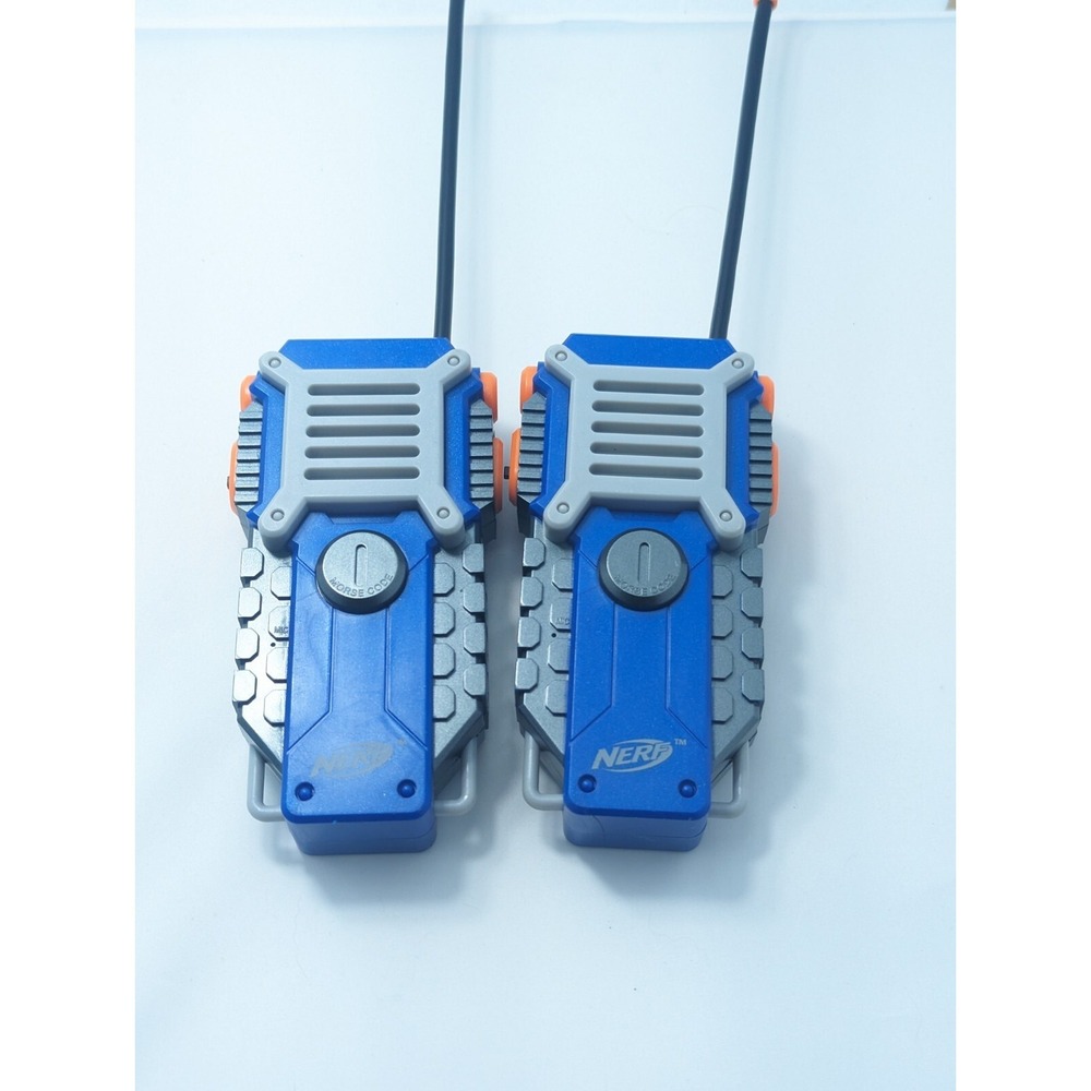 Nerf Walkie Talkie Kids Two Way Radio Handheld Blue Hasbro Pair Set of 2